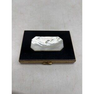 Vtg Shields Mid Century 1950s  Rouge And Powder Compact Mother Of Pearl 2”x3”